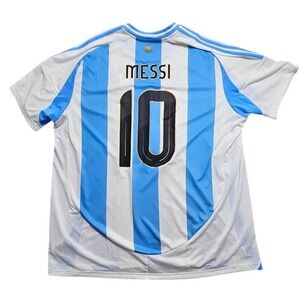 Adidas Argentina Messi 10 Jersey 2022 World Cup Champions 3 Star Slim Fit 2XL